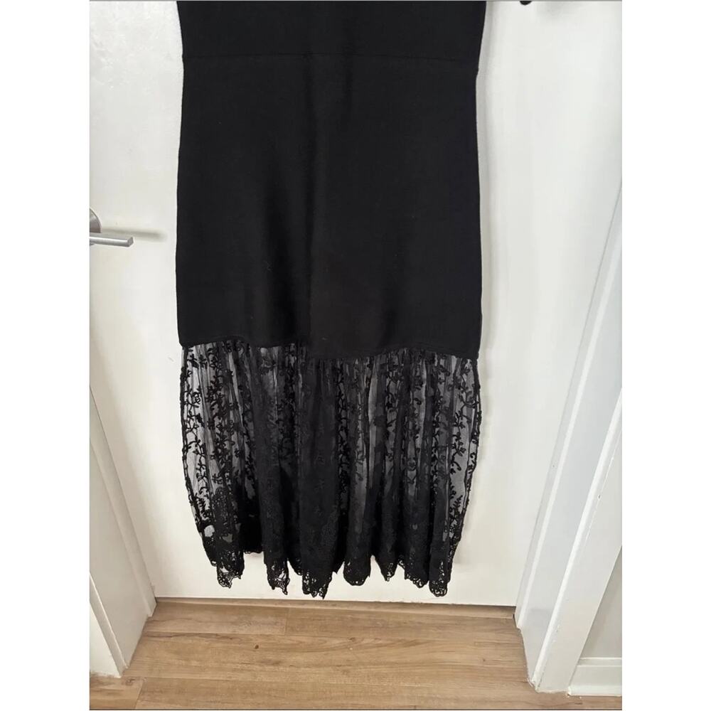 SEA New York Black Knit Lace Combo Diane Maxi Dress - Picture 4 of 7